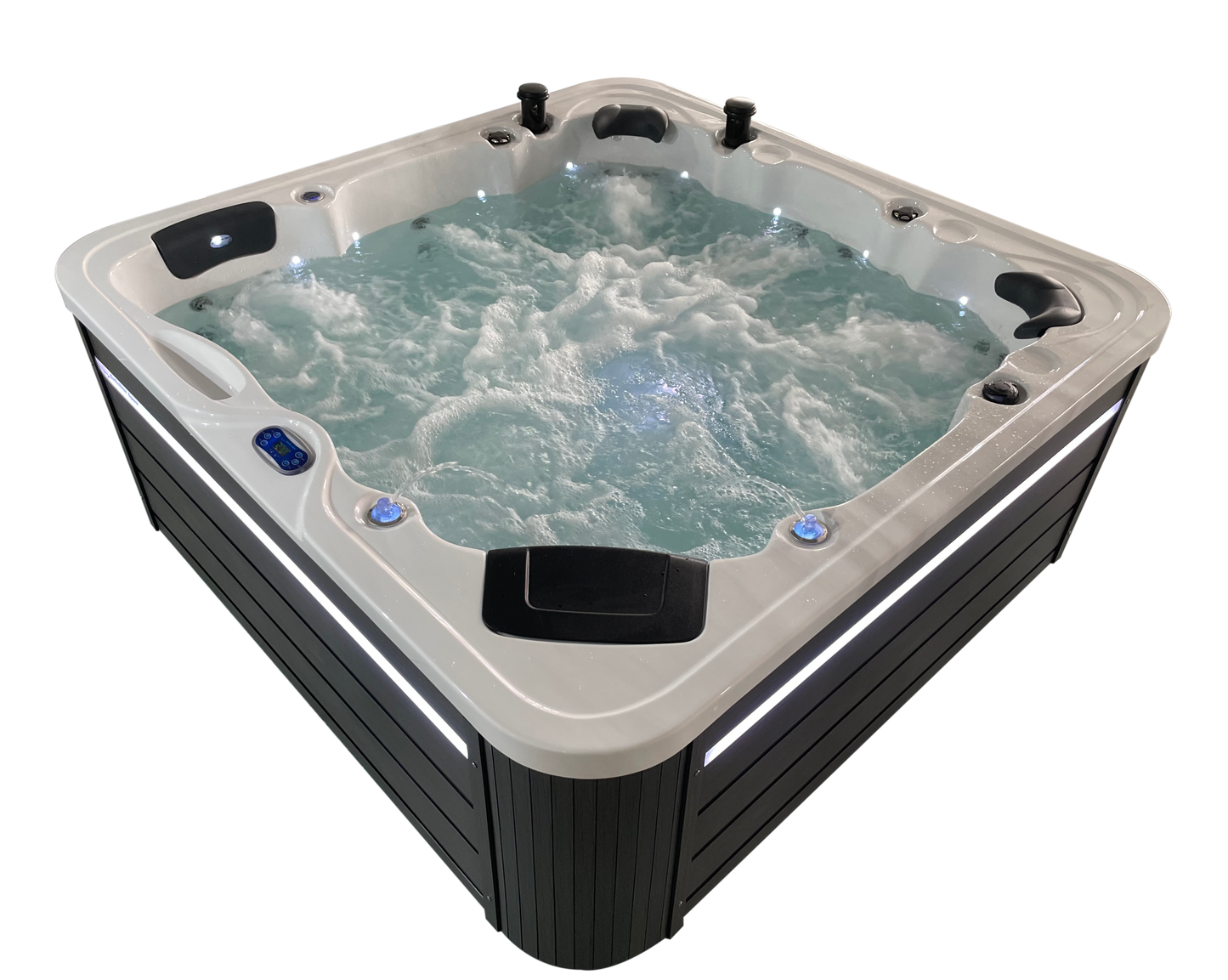 CX-6 Hot Tub with water and lighting